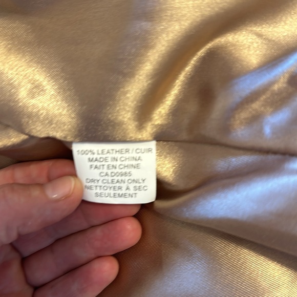 Gold Metallic Leather Jacket. Excellent Condition. - Picture 6 of 7